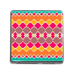 Symmetric Shapes In Retro Colors			memory Card Reader (square) by LalyLauraFLM