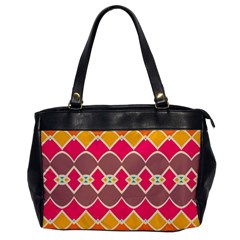 Symmetric Shapes In Retro Colors			oversize Office Handbag by LalyLauraFLM