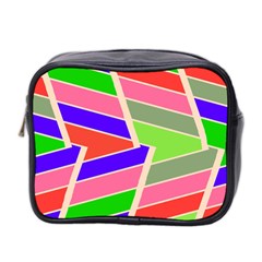 Symmetric Distorted Rectangles Mini Toiletries Bag (two Sides) by LalyLauraFLM