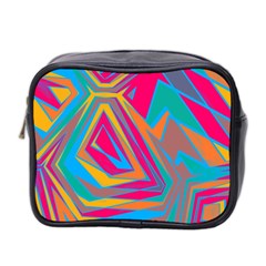 Distorted Shapes Mini Toiletries Bag (two Sides) by LalyLauraFLM