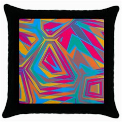 Distorted Shapes			throw Pillow Case (black) by LalyLauraFLM