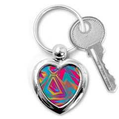 Distorted Shapes			key Chain (heart) by LalyLauraFLM