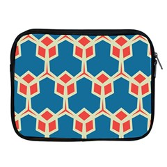 Orange Shapes On A Blue Background			apple Ipad 2/3/4 Zipper Case by LalyLauraFLM