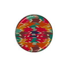 Retro Colors Distorted Shapes			hat Clip Ball Marker by LalyLauraFLM