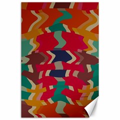 Retro Colors Distorted Shapes			canvas 24  X 36  by LalyLauraFLM