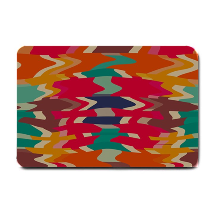 Retro colors distorted shapes			Small Doormat