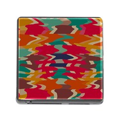 Retro Colors Distorted Shapes			memory Card Reader (square) by LalyLauraFLM