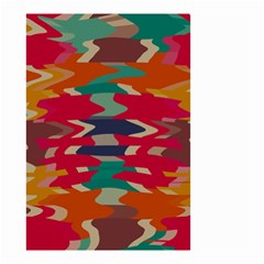 Retro Colors Distorted Shapes Small Garden Flag by LalyLauraFLM