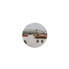 Boats At Santa Lucia River In Montevideo Uruguay 1  Mini Buttons by dflcprints