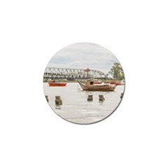 Boats At Santa Lucia River In Montevideo Uruguay Golf Ball Marker (4 Pack) by dflcprints