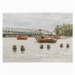 Boats At Santa Lucia River In Montevideo Uruguay Large Glasses Cloth (2-Side) Back