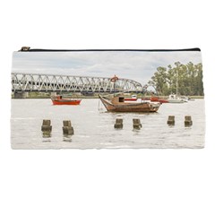 Boats At Santa Lucia River In Montevideo Uruguay Pencil Cases by dflcprints