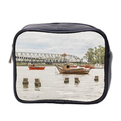 Boats At Santa Lucia River In Montevideo Uruguay Mini Toiletries Bag 2-side by dflcprints