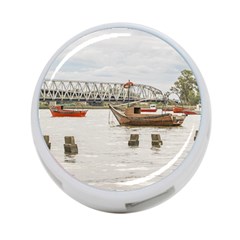 Boats At Santa Lucia River In Montevideo Uruguay 4-port Usb Hub (two Sides)  by dflcprints