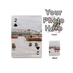 Boats At Santa Lucia River In Montevideo Uruguay Playing Cards 54 (mini)  by dflcprints