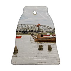 Boats At Santa Lucia River In Montevideo Uruguay Bell Ornament (2 Sides) by dflcprints