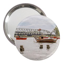 Boats At Santa Lucia River In Montevideo Uruguay 3  Handbag Mirrors by dflcprints