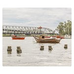 Boats At Santa Lucia River In Montevideo Uruguay Double Sided Flano Blanket (Small)  50 x40  Blanket Front