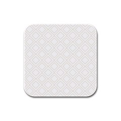 Elegant Beige Modern Pattern Design Rubber Square Coaster (4 Pack)  by FowlDesigns