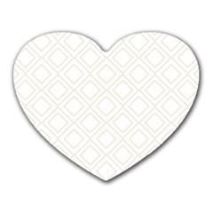 Elegant Beige Modern Pattern Design Heart Mousepads by FowlDesigns