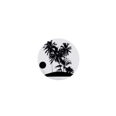 Tropical Scene Island Sunset Illustration 1  Mini Buttons by dflcprints