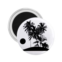 Tropical Scene Island Sunset Illustration 2 25  Magnets by dflcprints