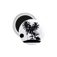 Tropical Scene Island Sunset Illustration 1.75  Magnets