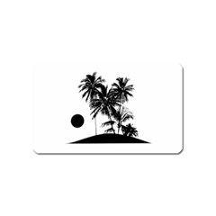 Tropical Scene Island Sunset Illustration Magnet (name Card) by dflcprints