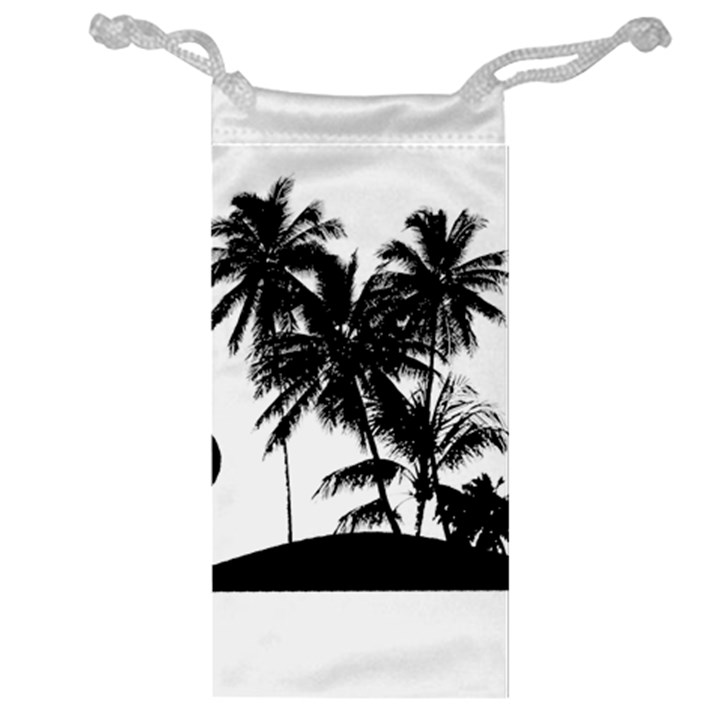 Tropical Scene Island Sunset Illustration Jewelry Bags