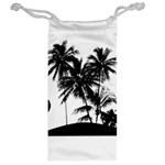 Tropical Scene Island Sunset Illustration Jewelry Bags Back