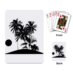 Tropical Scene Island Sunset Illustration Playing Card by dflcprints