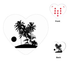 Tropical Scene Island Sunset Illustration Playing Cards (heart)  by dflcprints