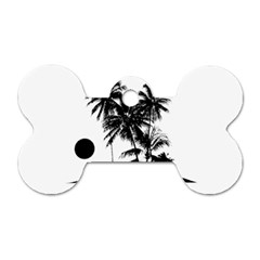 Tropical Scene Island Sunset Illustration Dog Tag Bone (two Sides) by dflcprints