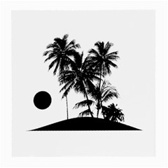 Tropical Scene Island Sunset Illustration Medium Glasses Cloth (2-Side)