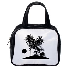 Tropical Scene Island Sunset Illustration Classic Handbags (One Side)