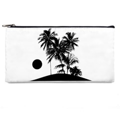 Tropical Scene Island Sunset Illustration Pencil Cases