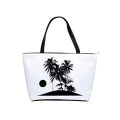 Tropical Scene Island Sunset Illustration Shoulder Handbags