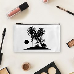 Tropical Scene Island Sunset Illustration Cosmetic Bag (Small) 