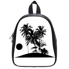 Tropical Scene Island Sunset Illustration School Bags (Small) 