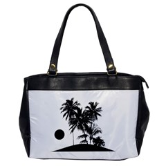 Tropical Scene Island Sunset Illustration Office Handbags