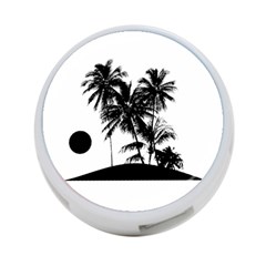 Tropical Scene Island Sunset Illustration 4-Port USB Hub (One Side)