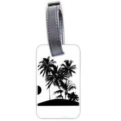 Tropical Scene Island Sunset Illustration Luggage Tags (Two Sides)