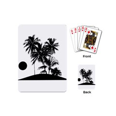 Tropical Scene Island Sunset Illustration Playing Cards (mini)  by dflcprints