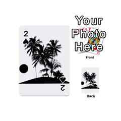 Tropical Scene Island Sunset Illustration Playing Cards 54 (mini)  by dflcprints