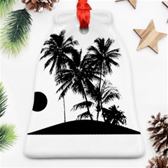 Tropical Scene Island Sunset Illustration Ornament (Bell) 