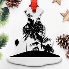 Tropical Scene Island Sunset Illustration Christmas Tree Ornament (2 Sides) by dflcprints