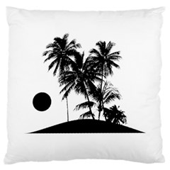 Tropical Scene Island Sunset Illustration Large Cushion Cases (one Side)  by dflcprints