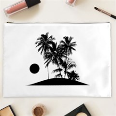 Tropical Scene Island Sunset Illustration Cosmetic Bag (XXL) 