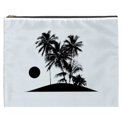 Tropical Scene Island Sunset Illustration Cosmetic Bag (xxxl)  by dflcprints