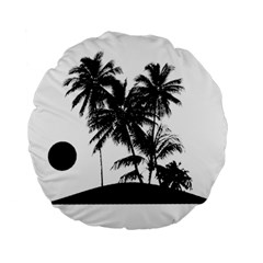 Tropical Scene Island Sunset Illustration Standard 15  Premium Round Cushions by dflcprints